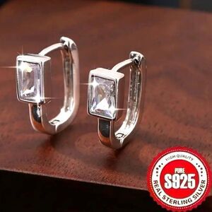 Sterling silver diamond earrings